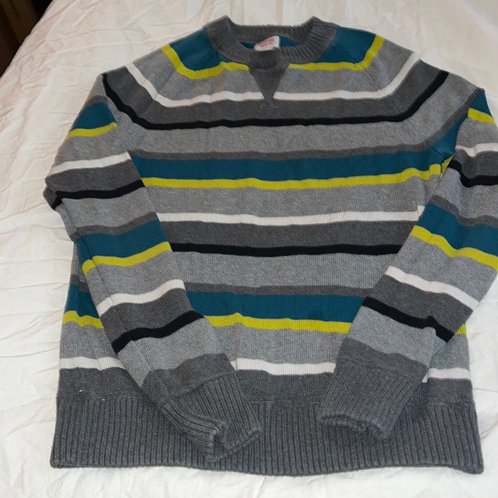 Mission long sleeve striped sweater men size small.